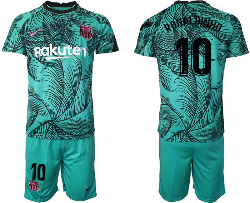 Men 2020-2021 club Barcelona green training suit #10 Soccer Jerseys1
